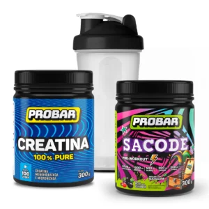Kit Pré-treino Sacode + Creatina 300g 100% Pura + Brinde