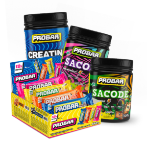 Kit Barrinha Probar + Creatina 100% Pura + Pré-treino Sacode